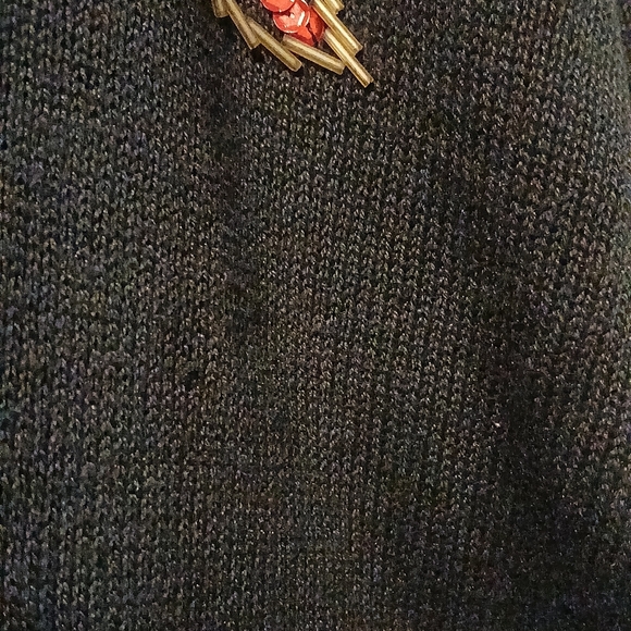 Vinatge Western Collection Black Sweater Floral Beaded Embroidery Size Large - Picture 7 of 7